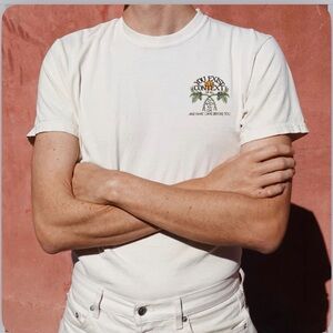 “You Exist in the Context" cream embroidered T-Shirt